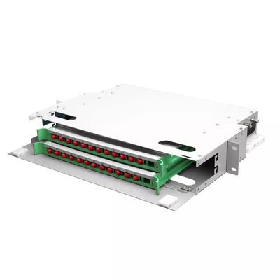 Ядр панели 24 волокна FTTH 1U 19 блок пульта временных соединительных кабелей шкафа ODF дюйма