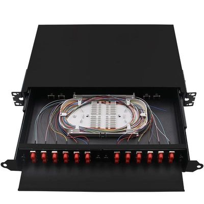 Черный пульт временных соединительных кабелей ODF 24Core коробки FC прекращения волокна держателя шкафа