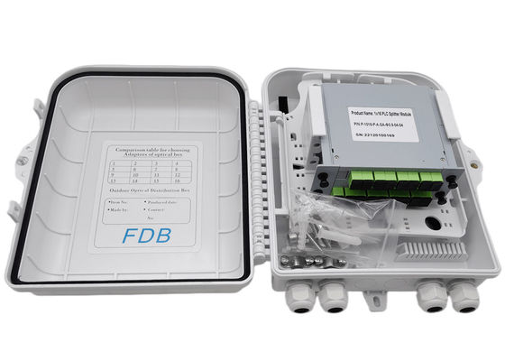 Белый держатель стены Splitter PLC LC 1x16 коробки Splitter оптического волокна