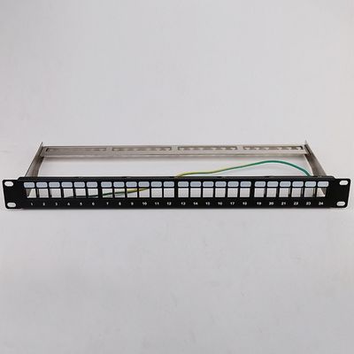 пробел пульта временных соединительных кабелей держателя шкафа Cat6 пульта временных соединительных кабелей RJ45 1U 24 гаван STP